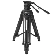 VariZoom VZTKC100C carbon fiber video tripod with 100mm fluid head and telescoping pan handle for professional cameras up to 22 lbsVariZoom VZTKC100C carbon fiber video tripod with 100mm fluid head and telescoping pan handle for professional cameras up to 22 lbs