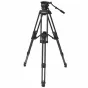 Varizoom VZTKC100C profesionālais video statīvs ar FH100 šķidro galvu un oglekļa šķiedru kājām, izstiepts stabilitātes un gludas kameras atbalsta nodrošināšanai līdz 10 kg