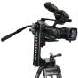 Головка VariZoom VZZG Zero Gravity Pan Tilt с установленной камерой Sony, демонстрирующая плавное наклонное движение и 360-градусный поворот для профессиональной видеосъемки.