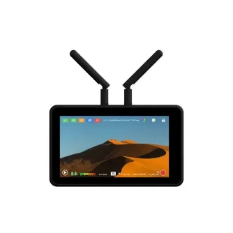 Vaxis Atom A5 bezvadu HDMI monitors ar 5,5 collu 1080p skārienekrānu, divām antenām, kas darbojas un rāda video plūsmu un iestatījumu saskarni
