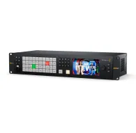 Blackmagic Design ATEM Monitoring Rack Panel 40 ar 40 pogu saskarni, 5 colu LCD ekrānu, kas rāda tiešraides video, un priekšpuses talkback savienojumu video pārraides un uzraudzības sistēmāmBlackmagic Design ATEM Monitoring Rack Panel 40 ar 40 pogu saskarni, 5 colu LCD ekrānu, kas rāda tiešraides video, un priekšpuses talkback savienojumu video pārraides un uzraudzības sistēmām