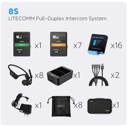 Vaxis LITECOMM Полудуплексная Интерком Система 8S