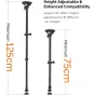 Vaxis Movmax Adjustable Telescopic Rod 75-125cm in extended and retracted positions for car POV camera mounting