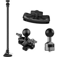 Vaxis Movmax carbon fiber telescopic rod kit with 1/4-20 ball head, double socket arm, suction cup mounts, and clamp for stable in-car filming setupVaxis Movmax carbon fiber telescopic rod kit with 1/4-20 ball head, double socket arm, suction cup mounts, and clamp for stable in-car filming setup