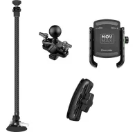 Vaxis Movmax adjustable telescopic rod mobile phone kit featuring a carbon fiber pole, suction cup base, smartphone clamp with 1-inch ball head, and 3.9-inch double socket arm for stable POV filming in vehiclesVaxis Movmax adjustable telescopic rod mobile phone kit featuring a carbon fiber pole, suction cup base, smartphone clamp with 1-inch ball head, and 3.9-inch double socket arm for stable POV filming in vehicles
