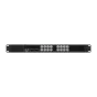 Blackmagic Design SDI Expander 8x12G задняя панель с 8 двунаправленными разъемами 12G-SDI BNC, двумя портами 100G Ethernet для SMPTE-2110 IP соединений и резервными входами питания.