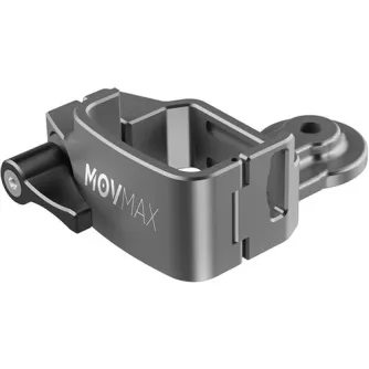 MOVMAX Blade Arm Hoop Connector – compact gray aluminum clamp with locking thumbscrew for secure mounting