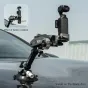 Vaxis MOVMAX Blade Arm Hoop Connector for DJI Osmo Pocket 3 – secure aluminum clamp with thumbscrew for stable vehicle-mounted gimbal shots, attached to car roof rail with camera setup