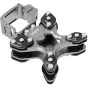 Vaxis MOVMAX Blade Arm Vibration Isolator clamp with silicone pads for DJI Osmo Pocket 3, top view showing adjustable knobs and aluminum alloy construction