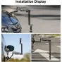 Vaxis Movmax Carbon Fiber Extension Tube installed on car windshield for high-angle shots with MOVMAX Blade Arm