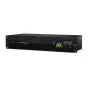 Устройство Blackmagic Design StudioBridge 10G PWR с передней панелью, оснащённое 8 портами 10G Ethernet, поддержкой PoE++ питания и резервным соединением 100G Ethernet для систем IP-видео по стандарту SMPTE-2110