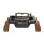 Vaxis Movmax INCONTROL wireless controller kit with carbon fiber joysticks and wooden grips, top view showing pan, tilt, roll controls and REC trigger for DJI Ronin gimbals
