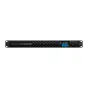 Конвертер видеоформатов Blackmagic Design UpDownCross 100G с 8 каналами, элегантным черным дизайном, LCD-дисплеем с активным видео входом 'CAM 2', кнопками управления и индикаторами.