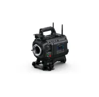 Blackmagic Design URSA Cine 12K LF 100G professional cinema camera with 100G Ethernet for live SMPTE-2110 production, front view showcasing control panel and large lens mountBlackmagic Design URSA Cine 12K LF 100G professional cinema camera with 100G Ethernet for live SMPTE-2110 production, front view showcasing control panel and large lens mount