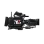 Blackmagic Design URSA Cine 12K LF 100G profesionālā kinokamera ar 100G Ethernet savienojumu un SMPTE-2110 izraidīšanu, augšup skatījumā redzams aizmugurējais skārienekrāns un 100G tīkla porti