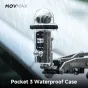 Водонепроницаемый чехол MOVMAX Pocket 3 для DJI Osmo Pocket 3 с прозрачным дизайном, защитой от дождя и L-образным алюминиевым кронштейном для надежной установки на улице.