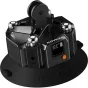 MOVMAX Vaxis solar-powered suction cup mount with Blade Arm bracket, LCD touchscreen, and three solar panels for continuous charging