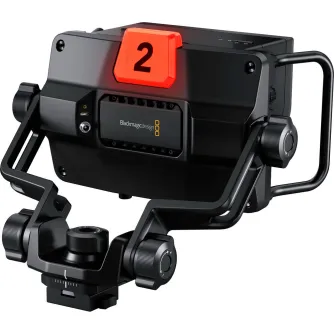 Blackmagic Design URSA Cine Studio Viewfinder with 7-inch touchscreen, ergonomic handles, and V-Lock mount for professional live monitoring