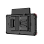 Vaxis STORM 072 PRO 7-inch wireless on-camera monitor rear view with V-Mount, multiple 1/4-20 threaded mounting points, and 2-pin LEMO power input for professional filmmaking