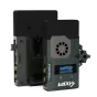 Комплект беспроводной видеопередачи Vaxis STORM 1000S с одним передатчиком и двумя приемниками, оснащенный HDMI и 3G-SDI входами/выходами, LCD-дисплеями и креплением V-mount для профессионального вещания и кинопроизводства