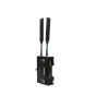 Vaxis STORM 3000 DG TX wireless video transmitter with dual Gold mount battery plates, dual blade antennas, and OLED display for professional 1080p60 live streaming up to 3000 ft