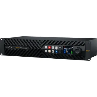 Blackmagic Design HyperDeck ISO Recorder 100G professional 8-channel live production recorder with front LCD display, jog wheel, and transport controls for ProRes recording via 100G Ethernet