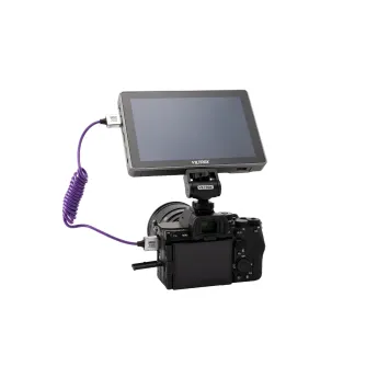 HDMI-кабель Viltrox 8K с пропускной способностью 48 Гбпс, соединяющий DSLR-камеру с внешним монитором, с гибким спиральным дизайном и соединителями из цинкового сплава.