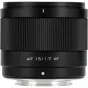 Viltrox AF 15mm f/1.7 XF lens for Fuji X-mount cameras featuring a ribbed focusing ring and marked aperture ring for precise control in low-light photography.
