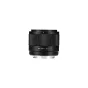 Viltrox AF 25mm F1.7 E objektīvs Sony E-Mount APS-C kamerām, priekšējā skats ar teksturētu fokusa gredzenu un metāla montāžu