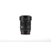 Viltrox AF 35mm F1.8 II FE lens for Sony E-mount cameras with black hood attached, showcasing front and side view with aperture and focus ringsViltrox AF 35mm F1.8 II FE lens for Sony E-mount cameras with black hood attached, showcasing front and side view with aperture and focus rings