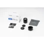 Viltrox AF 85mm f/2.0 FE full-frame lens for Sony E-mount with lens hood, caps, cleaning cloth, and original box packaging