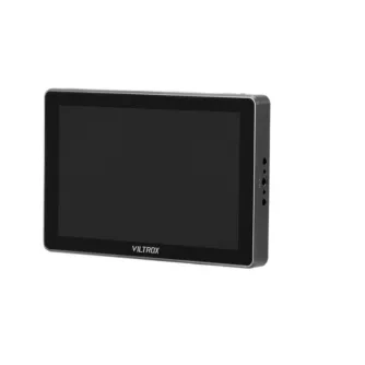 Монитор Viltrox DC-L1 с сенсорным экраном 7 дюймов и IPS-дисплеем, черный передний вид, подчеркивающий элегантный дизайн и профессиональные функции мониторинга видео.