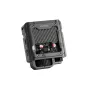 Viltrox Spark Z3-S pelēkā TTL zibspuldze ar atvērtu aizmugurējo skatu, redzama shēmu plate un barošanas slēdži 110V/220V