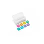 Set of 8 colorful magnetic front covers for DJI Mic Mini 2 with a white storage case