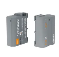 ZGCINE BT-EL15C 2400mAh lithium-ion battery for Nikon cameras - front and back view with removable protective coverZGCINE BT-EL15C 2400mAh lithium-ion battery for Nikon cameras - front and back view with removable protective cover