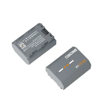 ZGCINE BT-FZ100 2600mAh high-capacity battery for Sony cameras, featuring fast charging and 8-layer safety protection, in grey color