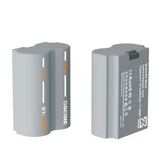 ZGCINE BT-W235 2400mAh litija-iona baterija Fujifilm kamerām - priekšējais un sānu skats ar tehniskajām specifikācijām
