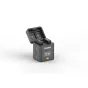 ZGCINE Charging Case for Canon LP-E17 battery with open lid showing dual battery slots and OLED status display