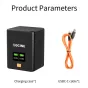 Зарядный кейс ZGCINE для аккумулятора Canon LP-E17 с быстрой зарядкой USB-C PD, OLED-дисплеем с индикаторами статуса зарядки, в комплекте с оранжевым USB-C кабелем.