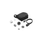 DJI Mic Mini 2 wireless microphone system with transmitter, receiver, charging case, magnetic covers, windscreen, and accessories in black and white colors