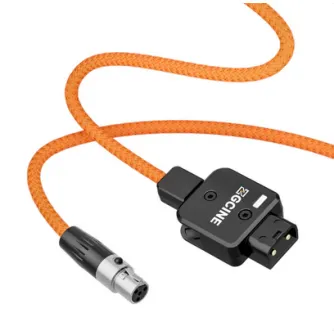 ZGCINE D-Tap to 4-pin mini XLR power cable with anti-reverse LED indicator, 60cm orange nylon-braided cable