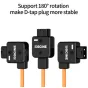ZGCINE D-Tap to 4-pin mini XLR power cable with 180-degree rotatable connector and anti-reverse LED indicator, designed for TVLogic monitors, 60cm braided nylon cable