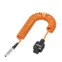 ZGCINE D-Tap uz Lemo 2-pin vīrieša strāvas kabelis ar pretgriezeniskās ievades gaismu, 60 cm oranžs apvīts kabelis RED, ARRI, Sony kamerām
