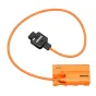 ZGCINE D-Tap to NP-F dummy battery cable with 60cm braided orange cable, 180-degree rotatable D-Tap male connector, and anti-reverse indicator light