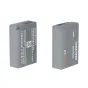 ZGCINE BT-LPE17 1030mAh baterija Canon kamerām - pelēka aizstājbaterija LP-E17, priekšējais un sānu skats ar ātru uzlādi un 8 slāņu drošības funkcijām
