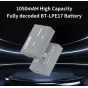 ZGCINE BT-LPE17 1050mAh pilnībā dekodēta litija jonu baterija Canon kamerām ar ātru uzlādi, 8 slāņu drošības aizsardzību un pilnu saderību ar Canon EOS R un M sērijām
