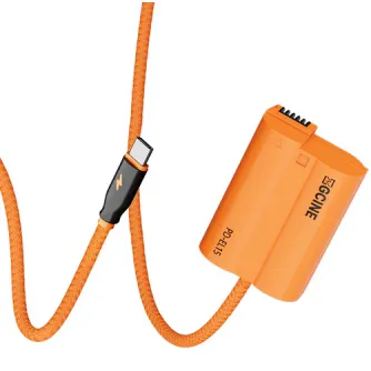 ZGCINE PD-EL15 dublierbaterija ar USB-C savienojumu un 60 cm šķiedrainu kabeli, ideāla kamerām ilgtspējīgai barošanai