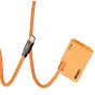 ZGCINE PD-LPE17 dublbaterijas adapteris ar USB-C ievadi Canon kamerām, ar 60 cm oranžo apvalku un drošu savienojuma bloku.