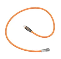 ZGCINE USB-C to BMPCC cable with braided orange sheath, 60cm length, featuring USB-C PD input for stable 9-12V/2A power delivery to Blackmagic Pocket Cinema CamerasZGCINE USB-C to BMPCC cable with braided orange sheath, 60cm length, featuring USB-C PD input for stable 9-12V/2A power delivery to Blackmagic Pocket Cinema Cameras