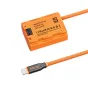 ZGCINE USB-C uz NP-FZ100 dublējbaterijas kabelis ar oranžo baro adapteri un pītā kabeli stabilai kameras barošanai